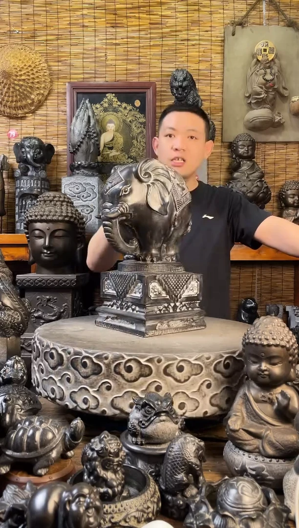 石材42象墩天然青石雕刻