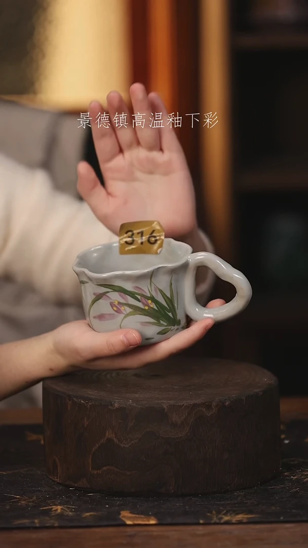 陶瓷景德镇高温釉下手绘陶瓷@L316@