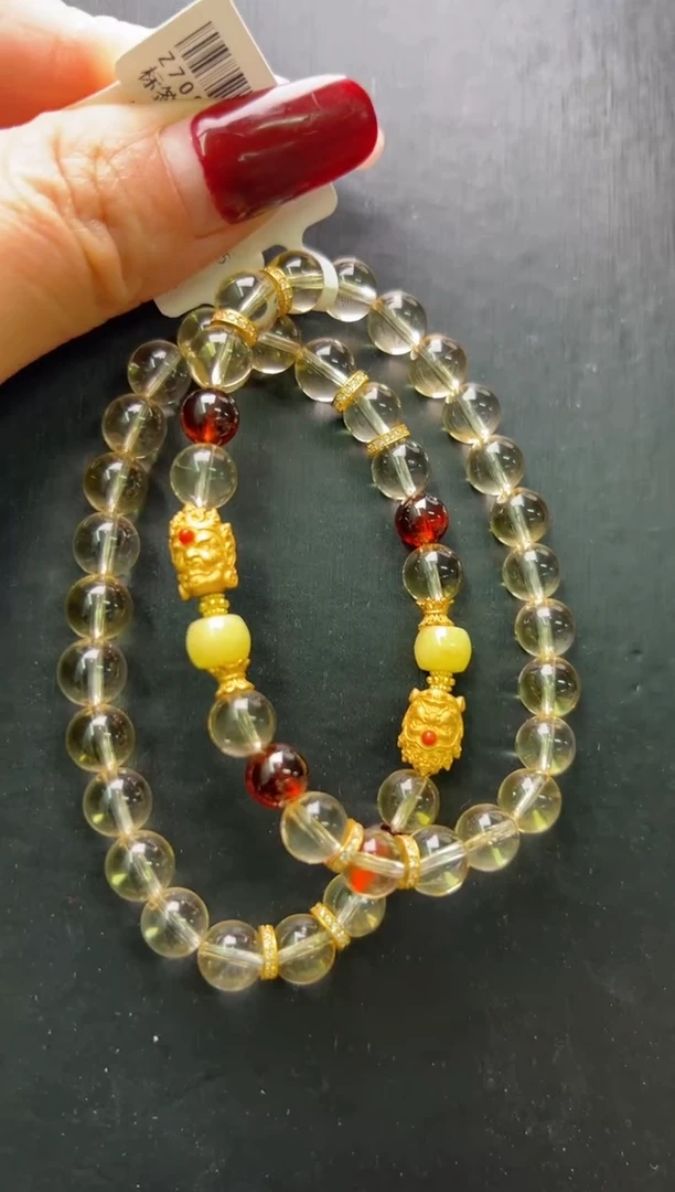 【闪购商品】水晶手串未镶嵌黄水晶财源手串多样性发一 Z70049