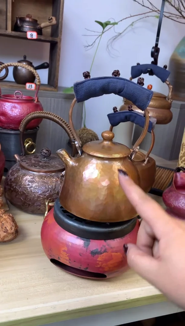 海*紫铜一张打包浆色老铜壶