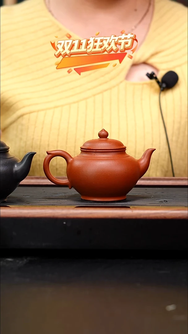 茶壶紫砂铁芯朱泥笑樱半手工