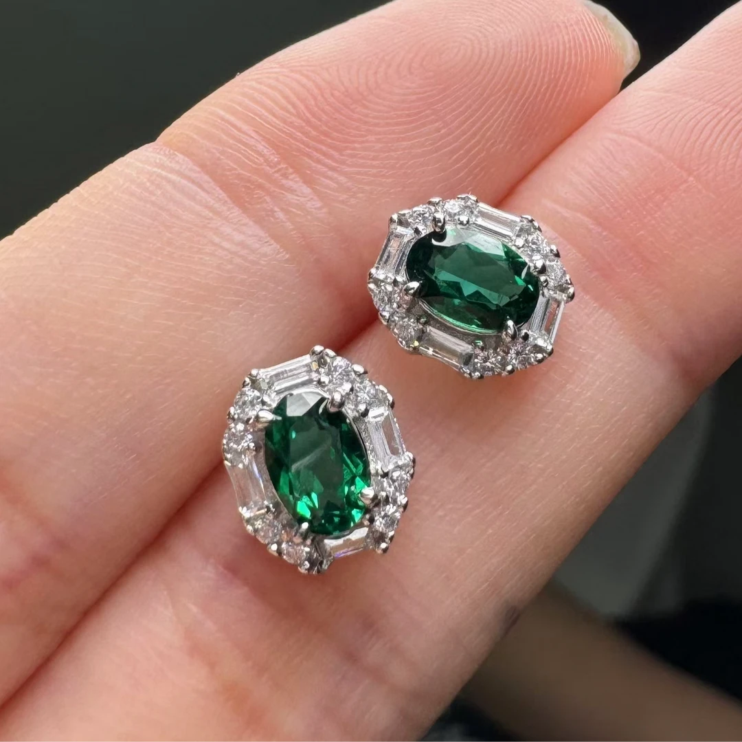 合金合成锆石耳饰 气质时尚-精工合金培育耳饰867