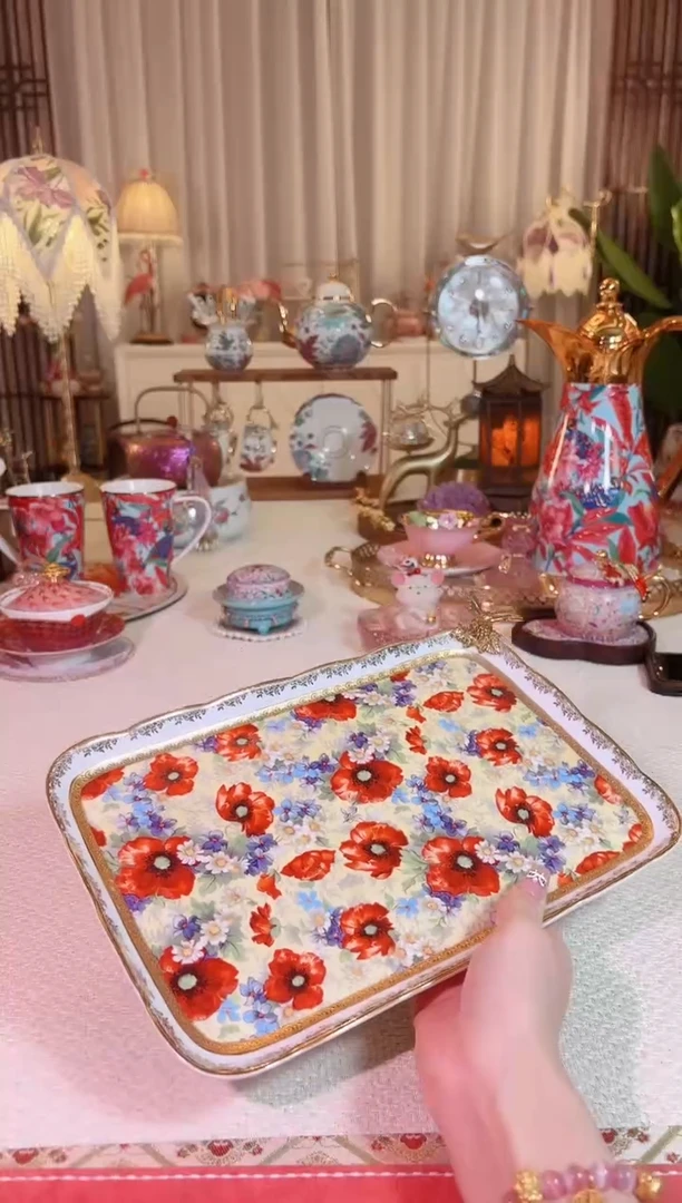 【闪购商品】瓷虞美人 托盘