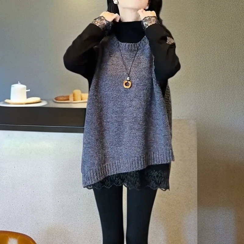 圆领针织马甲新款秋冬纯色坎肩毛衣背心宽松无袖套头中长款