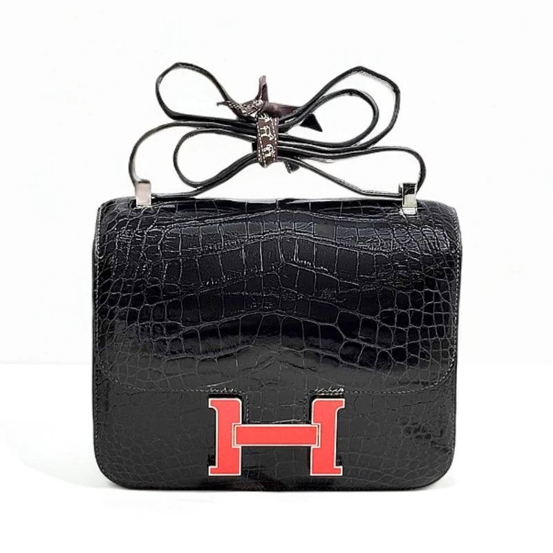 99新 Hermes/爱马仕 Constance24深海蓝方块A刻鳄鱼(拆单总价11W)