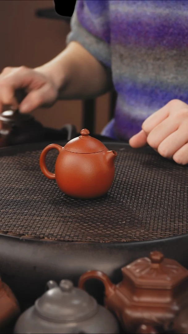 茶壶紫砂龙蛋 朱泥