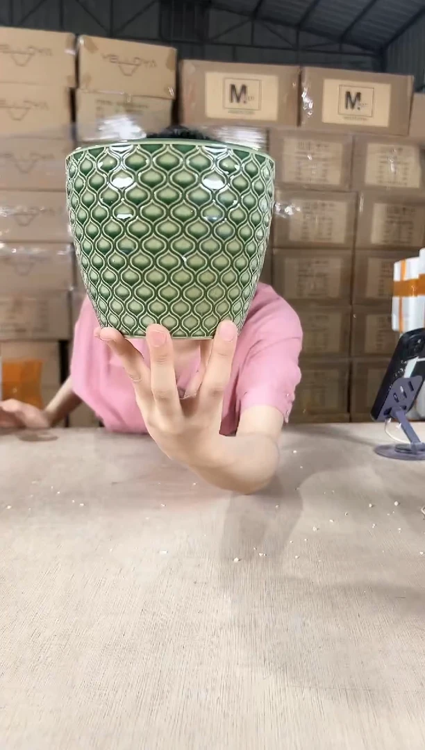 网格裂纹绿色小号14x12