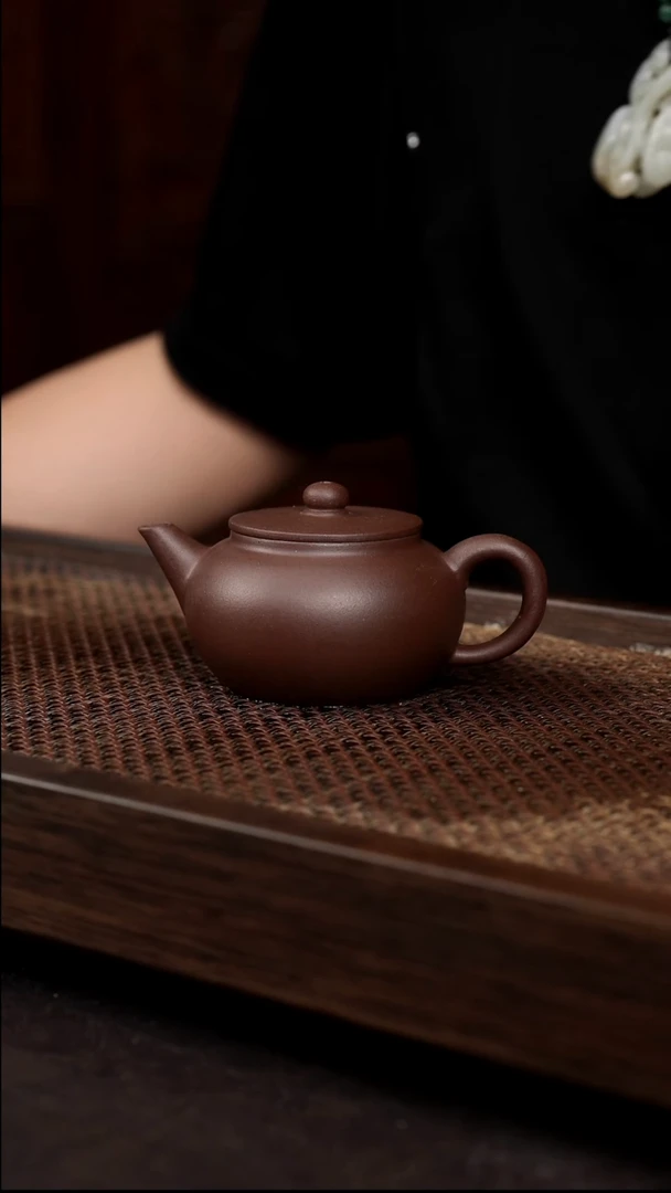 茶壶紫砂紫泥平盖水平