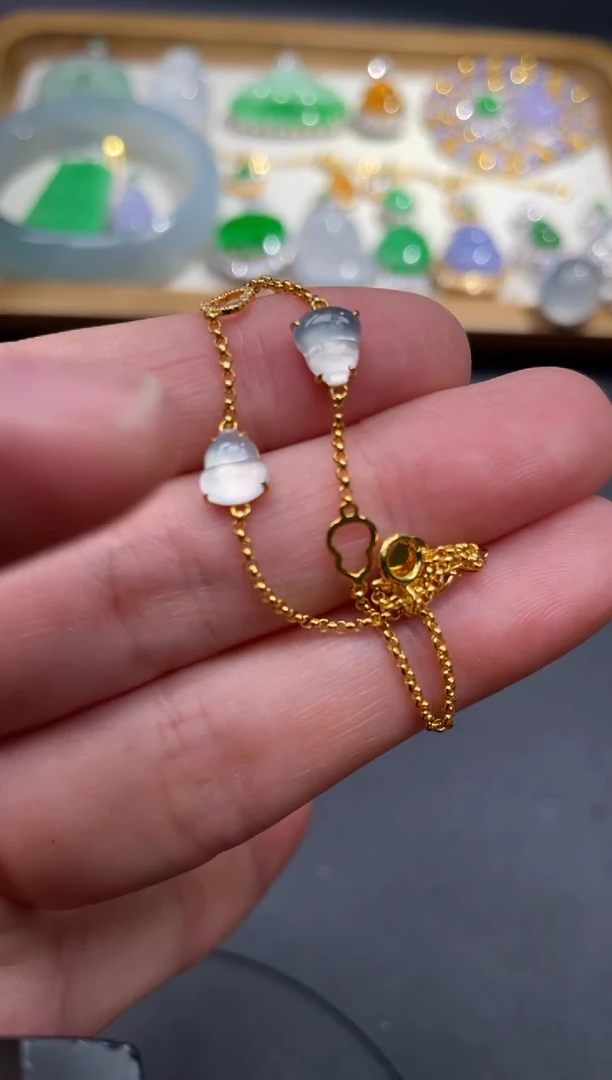 18K金镶嵌手链翡翠59.......