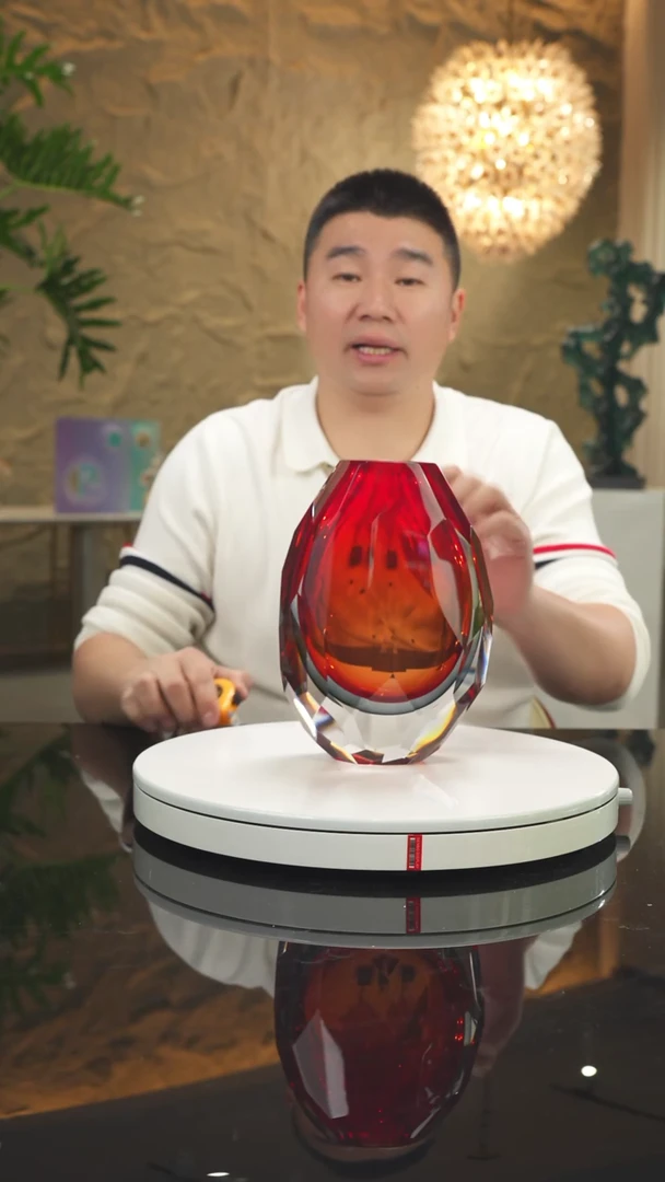 【闪购商品】瓷片福利红灰切面花瓶