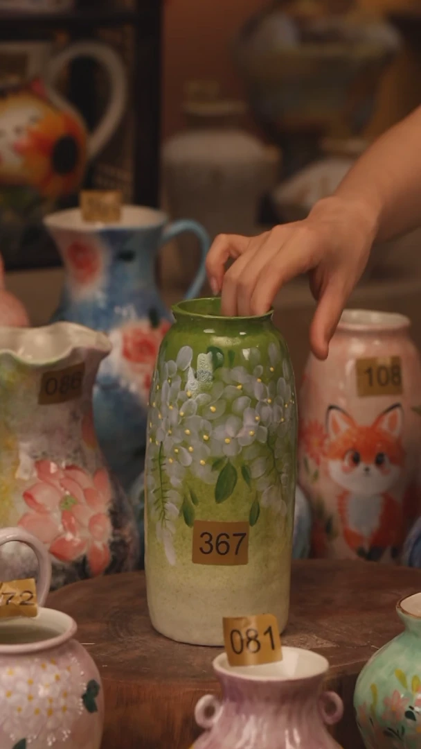 陶瓷367景德镇设计师手作花器摆件侘寂风