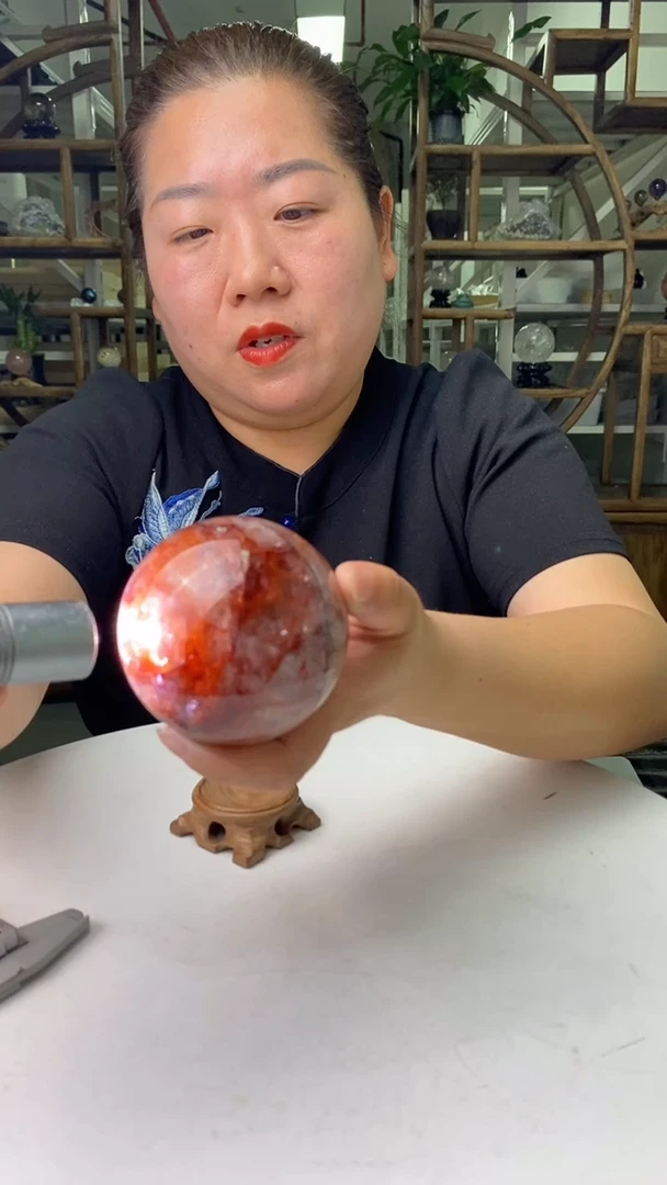 水晶珠宝半成品未镶嵌红胶花球D328