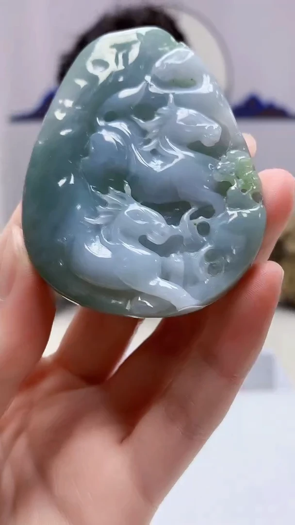 【闪购商品】定制翡翠未镶嵌4688zm-毛货挂件90马牌