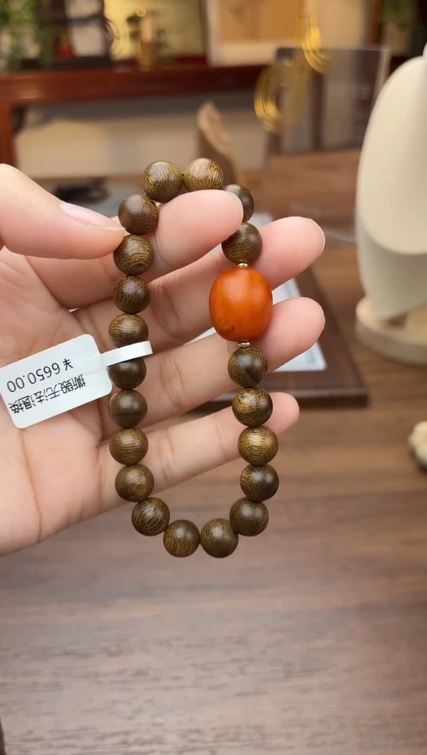 沉香手串【非遗】富森红土铁锈红沉08单圈设计