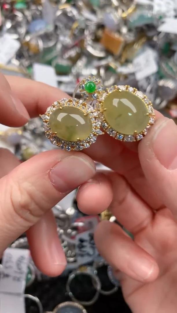 银S925镶嵌戒指翡翠444          1