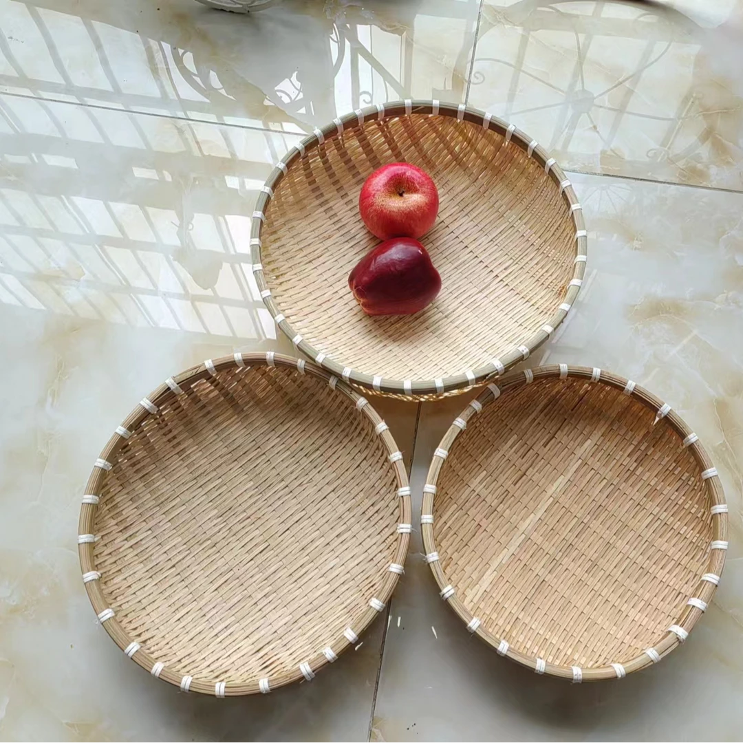 中号竹编馒头框3件套25-28-30厘米