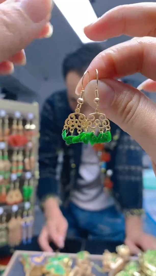 【闪购商品】翡翠耳饰合金0162翡翠耳钩