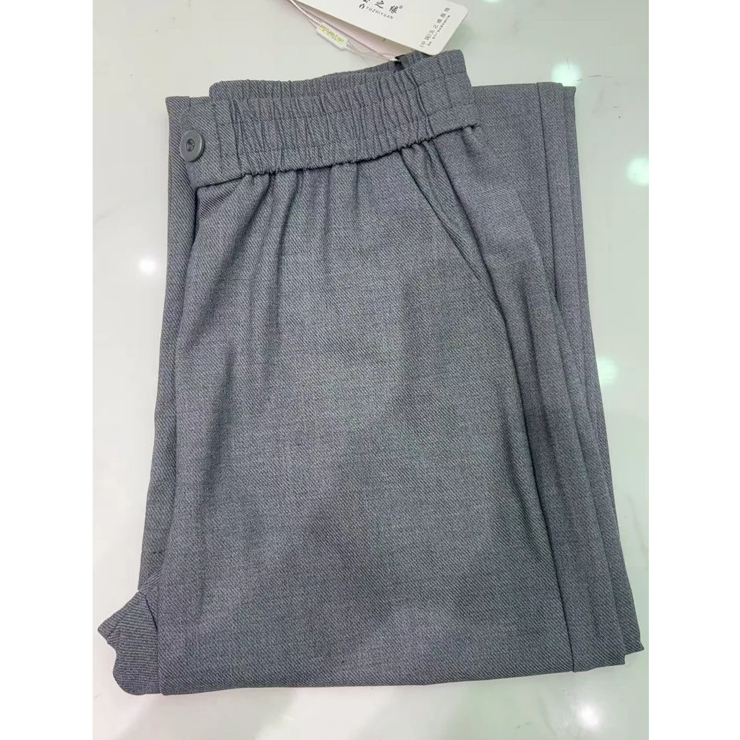 25015宽松型薄款直筒裤吸汗纯色休闲裤阔腿西裤