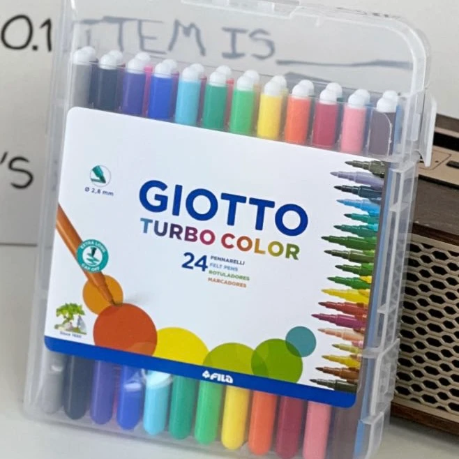 意大利GIOTTO齐多戳不坏24色水彩笔儿童美术画笔套装小学生