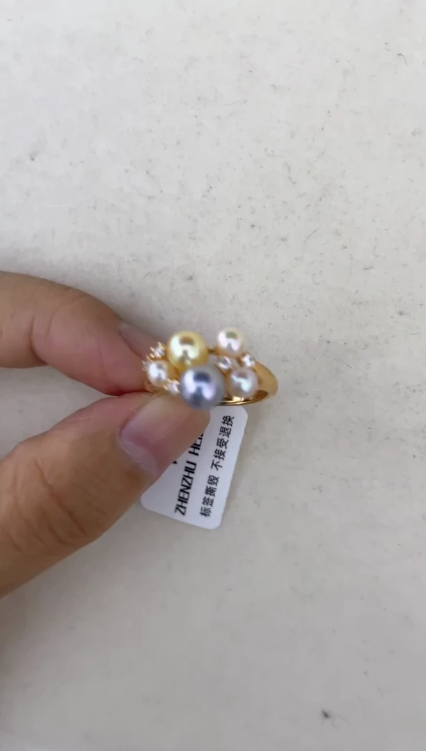 海水珍珠戒指银S925镶嵌戒指