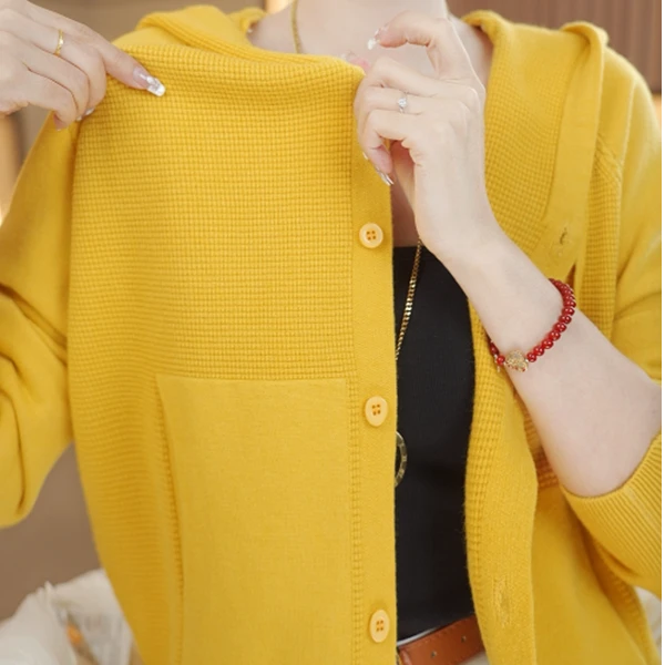 【一抹秋意】时尚气质简约百搭柔软针织衫舒适开衫1898（佳佳）