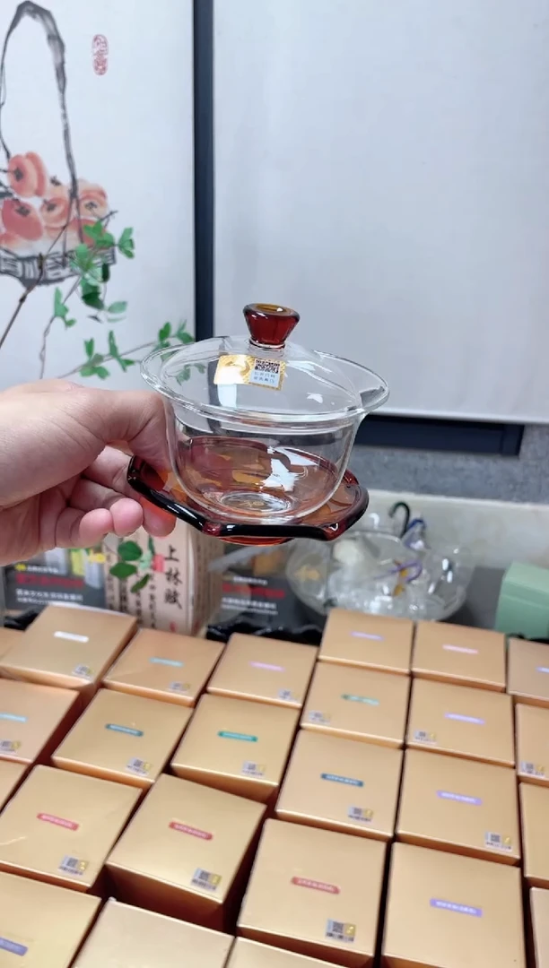 禾器/禅语盖碗/琥珀