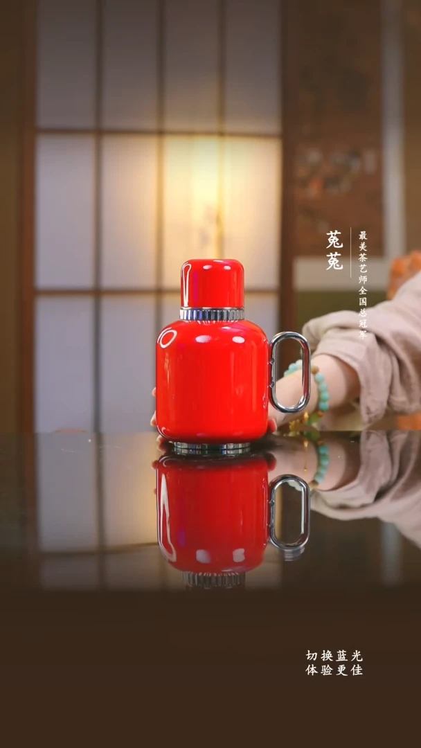 纯钛T**a东方壶-纯钛千秋壶红色-600ml