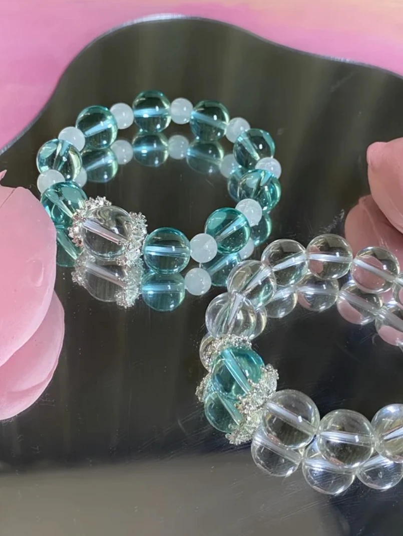 合成金属琉璃手链 琉璃大卡手链小众串珠手饰手串时尚百搭清新