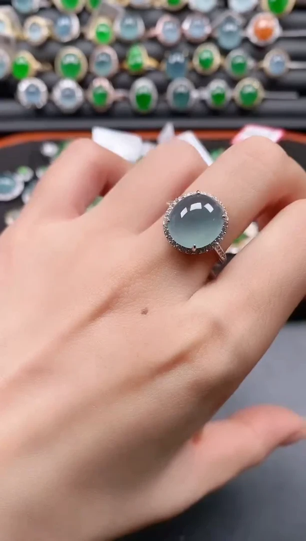 银S925镶嵌戒指翡翠111