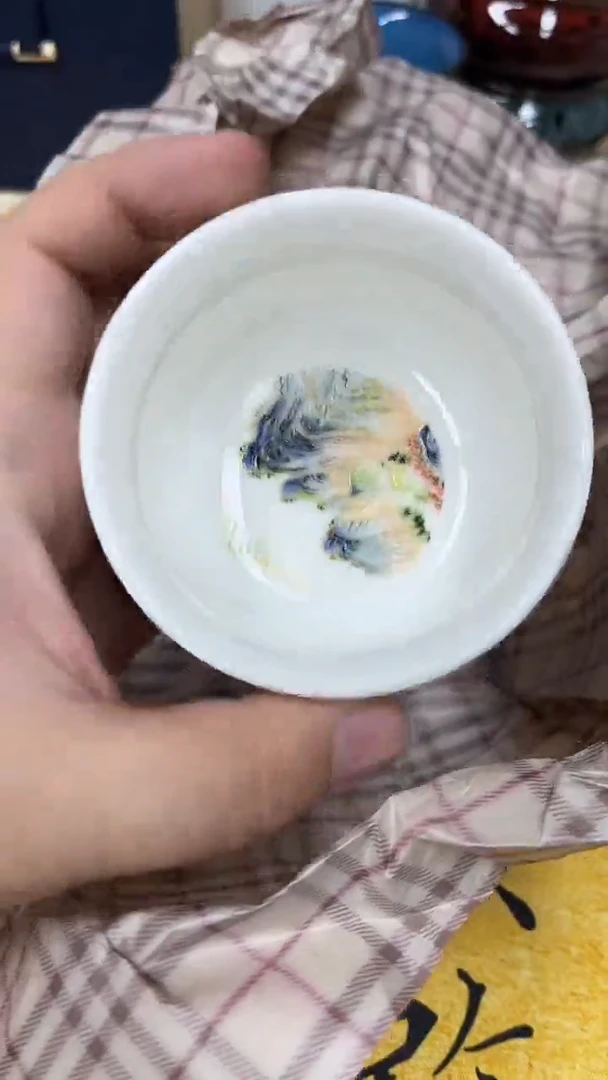 冰白千里江山金线杯