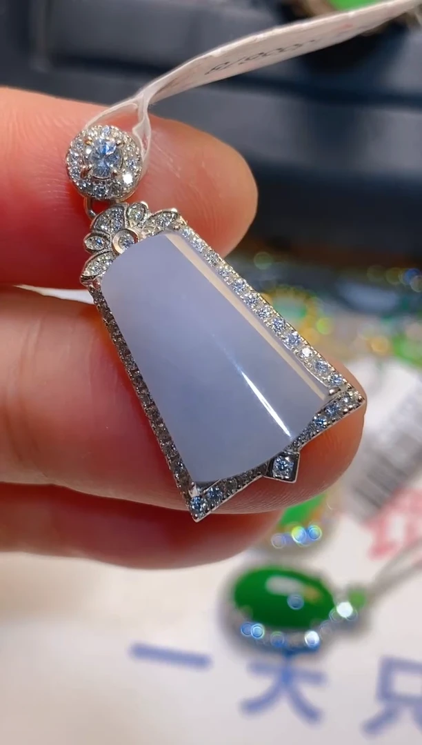 翡翠银S925镶嵌耳饰天然