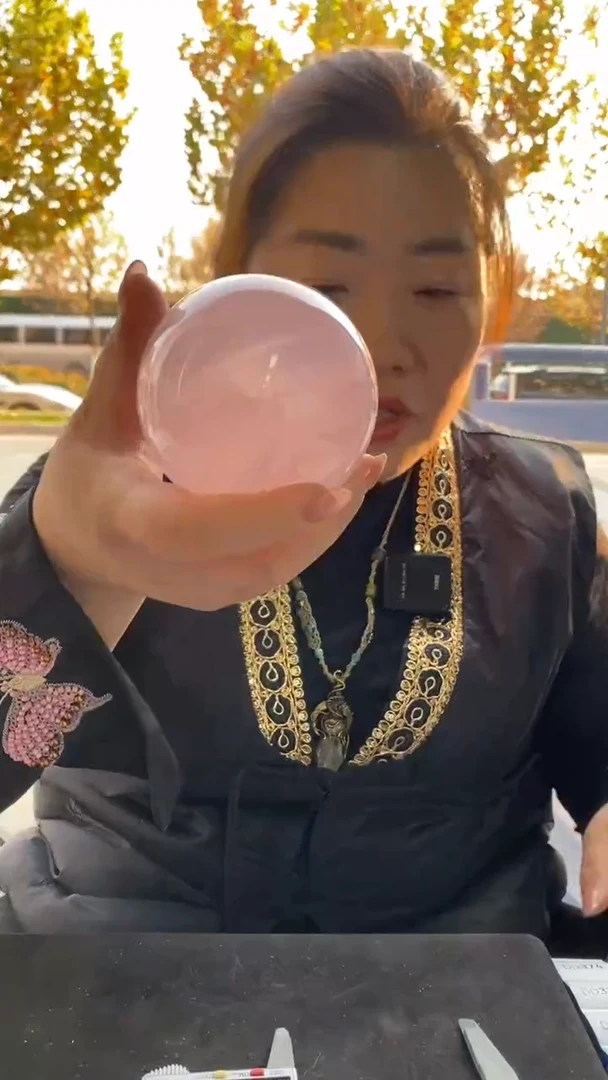 未镶嵌珠宝半成品水晶紫马粉球D369