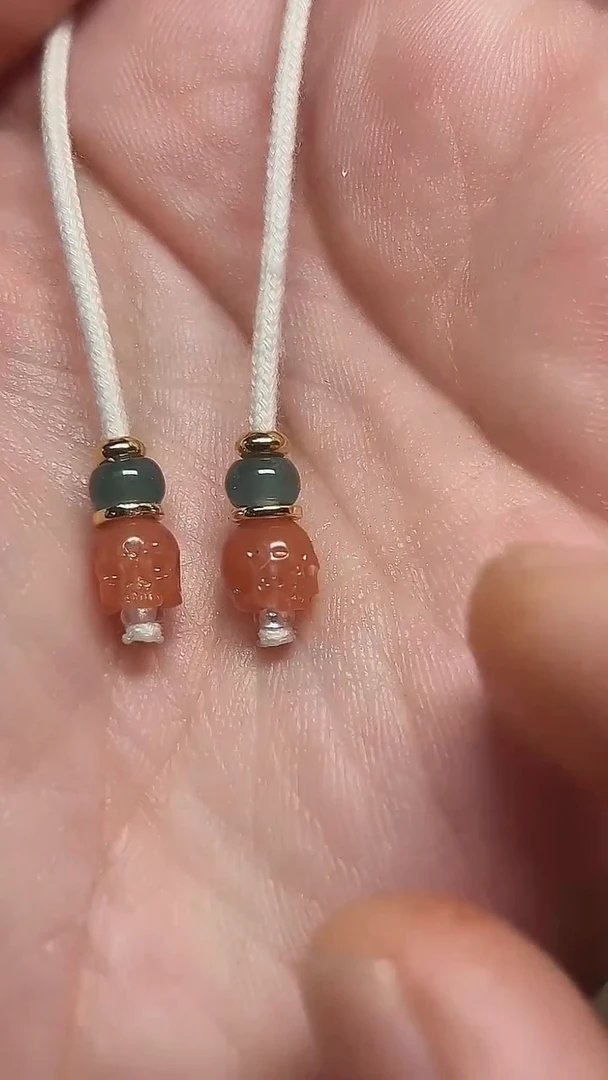 未镶嵌1玛瑙/玉髓半鄂骷髅弟子珠