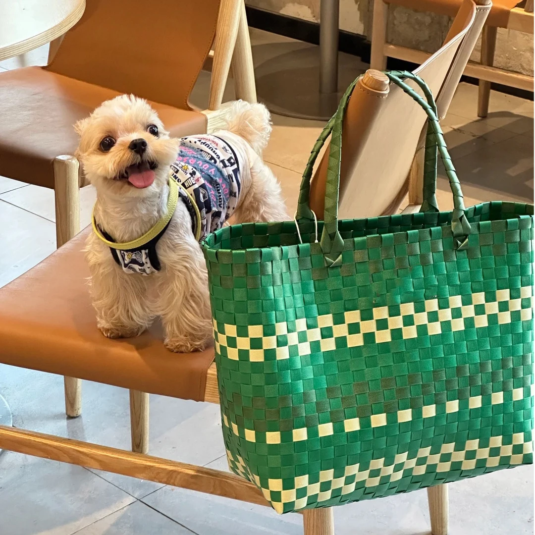 菜篮子咖啡周边夏日手工编织大容量海边度假沙滩手提包