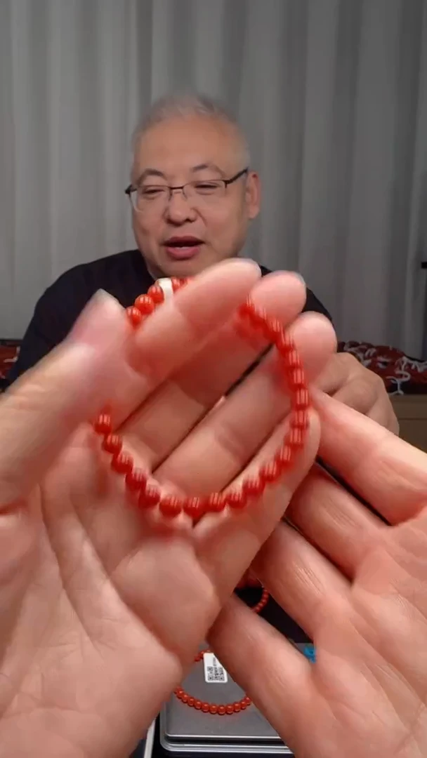 未镶嵌多样性发一件南红玛瑙【高货】柿锦红5mm保山圆珠单圈