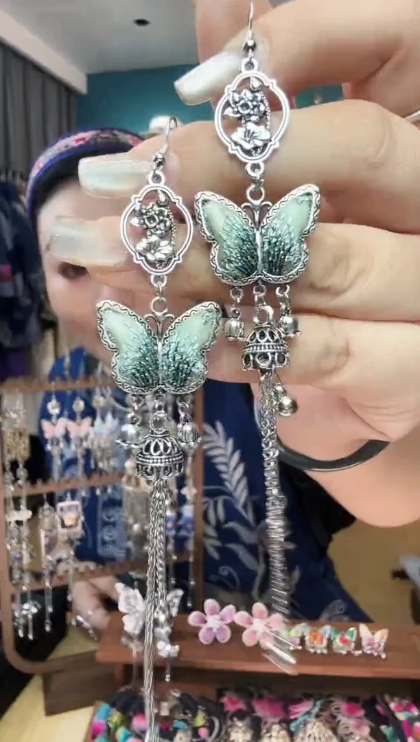 刺绣纯手工民族风刺绣耳环