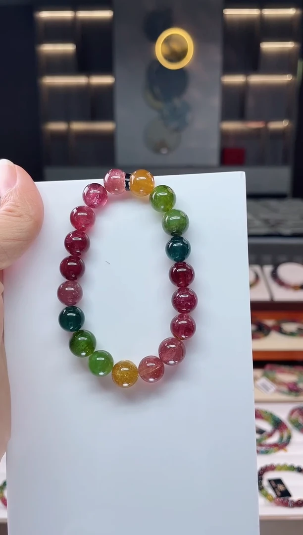 未镶嵌老矿碧玺单圈手串10mm+碧玺（多样性发一条）Q