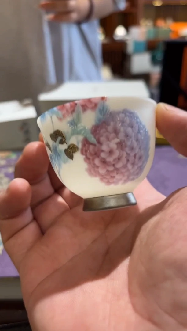 粉绣球小杯茶具茶具