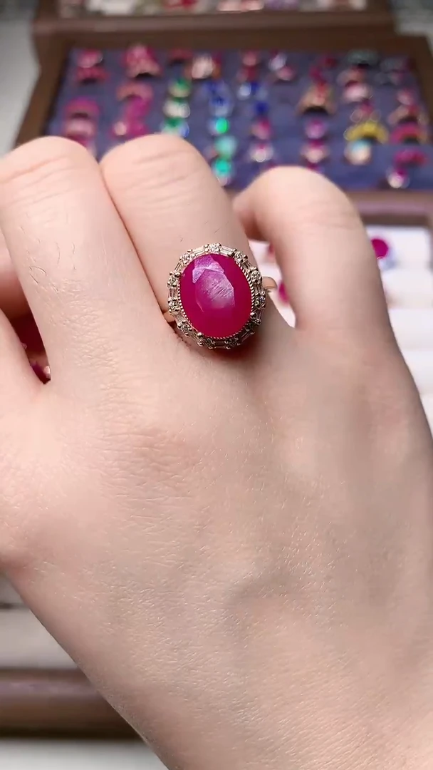 【闪购商品】红宝石戒指银S925镶嵌0000