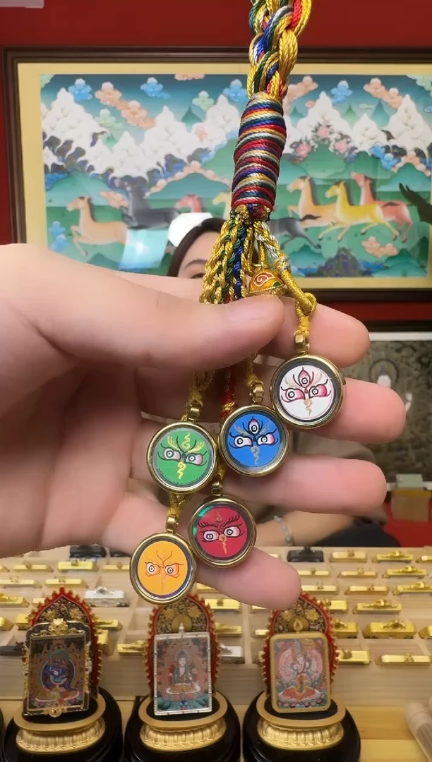 吊坠五路车挂-热贡纯手绘周毛