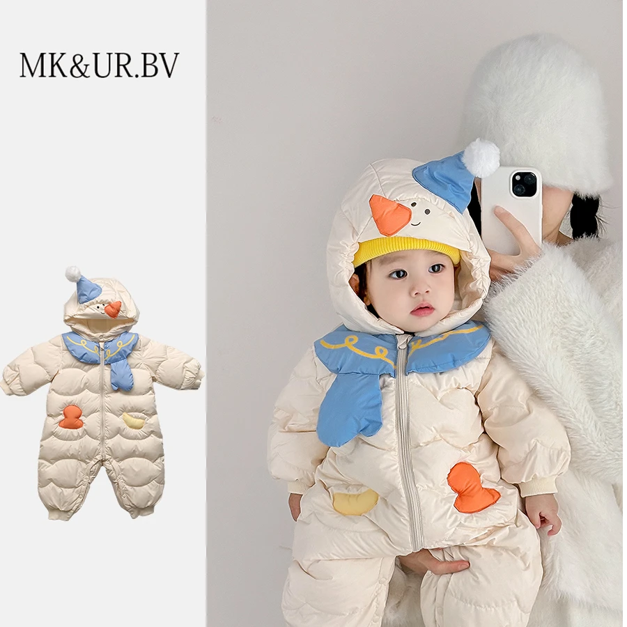 MK&UR.BV婴儿棉服连体衣服冬季装小月龄男宝宝外出穿保暖加厚加绒