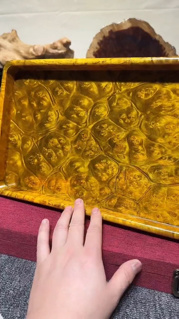 满瘤疤榫卯工艺 独板文承盘 水果盘38.3/23/3