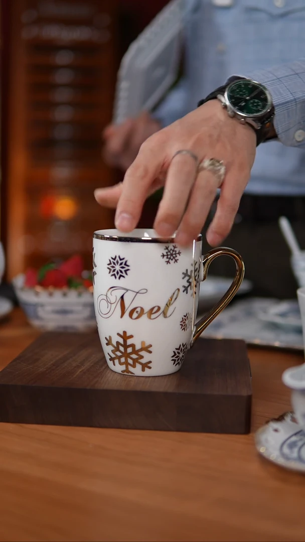 陶瓷BIG描金马克杯 随机子母图案