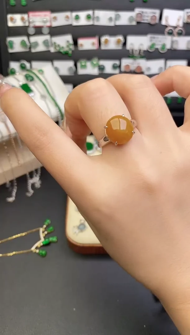 银S925镶嵌戒指翡翠0