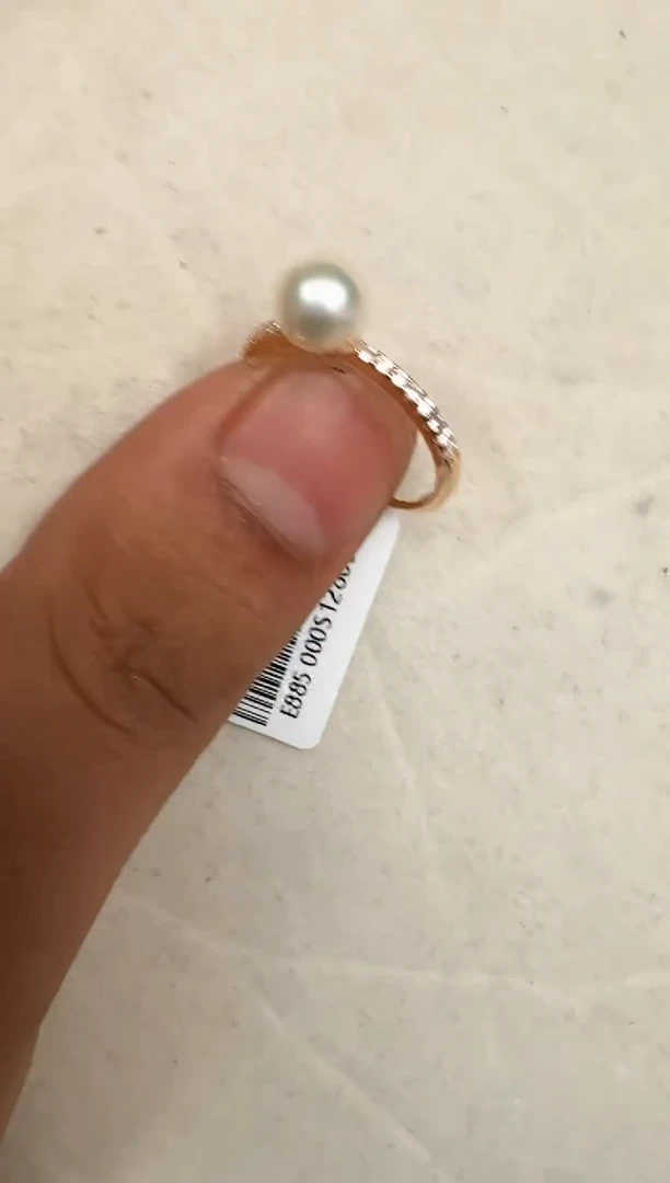 银S925镶嵌戒指海水珍珠戒指