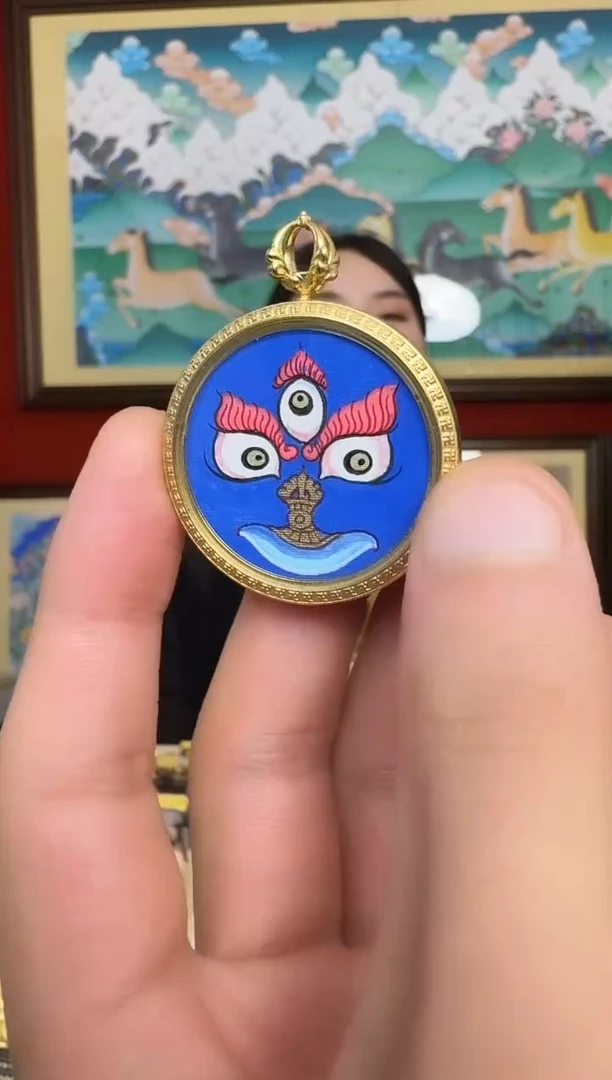 吊坠黑财神-热贡纯手绘周毛
