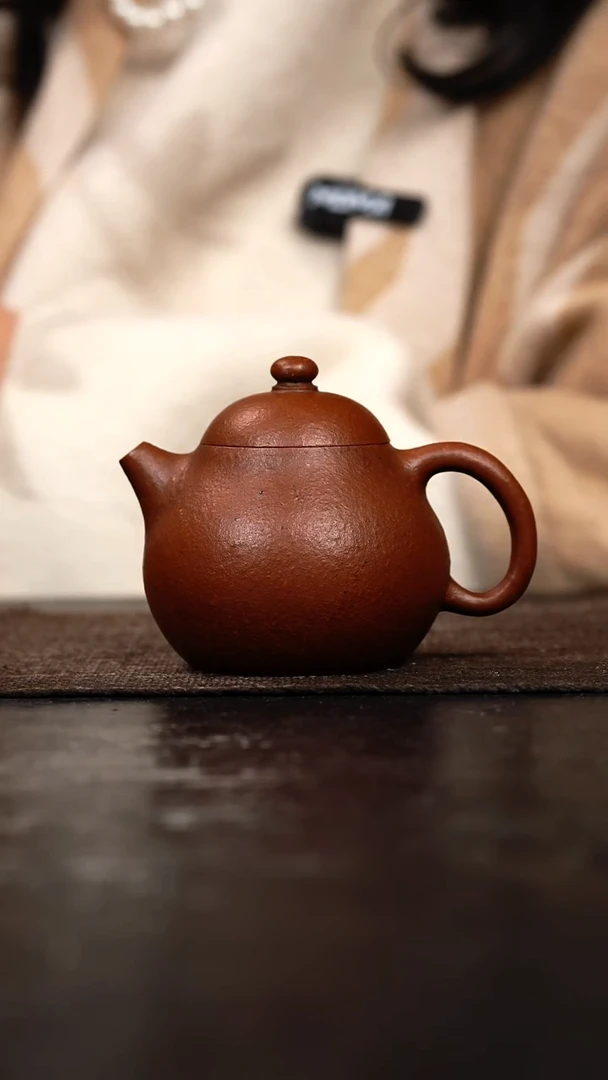 茶壶紫砂原矿手工朱泥文旦壶145CC