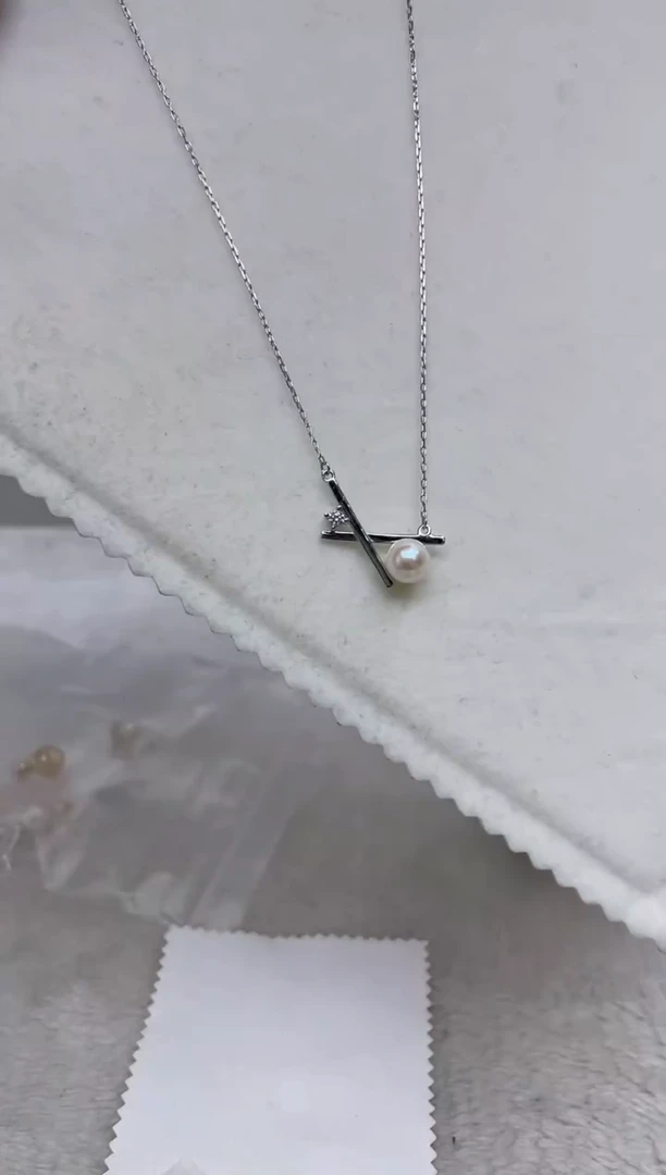 颈饰银S925镶嵌海水珍珠