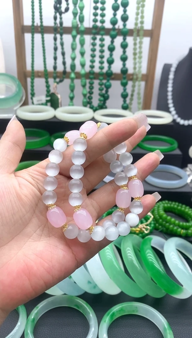 非金属珐琅猫眼精美手链