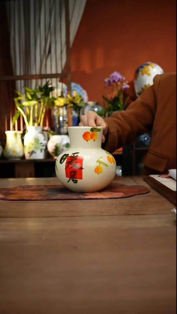 当代高温釉下彩手绘陶瓷餐具
